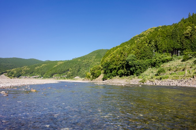 熊野川で三反帆と呼ばれる川舟に乗る